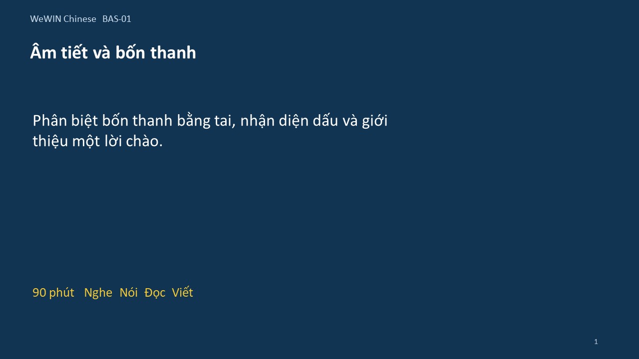 Slide 1/14 · Âm tiết và bốn thanh