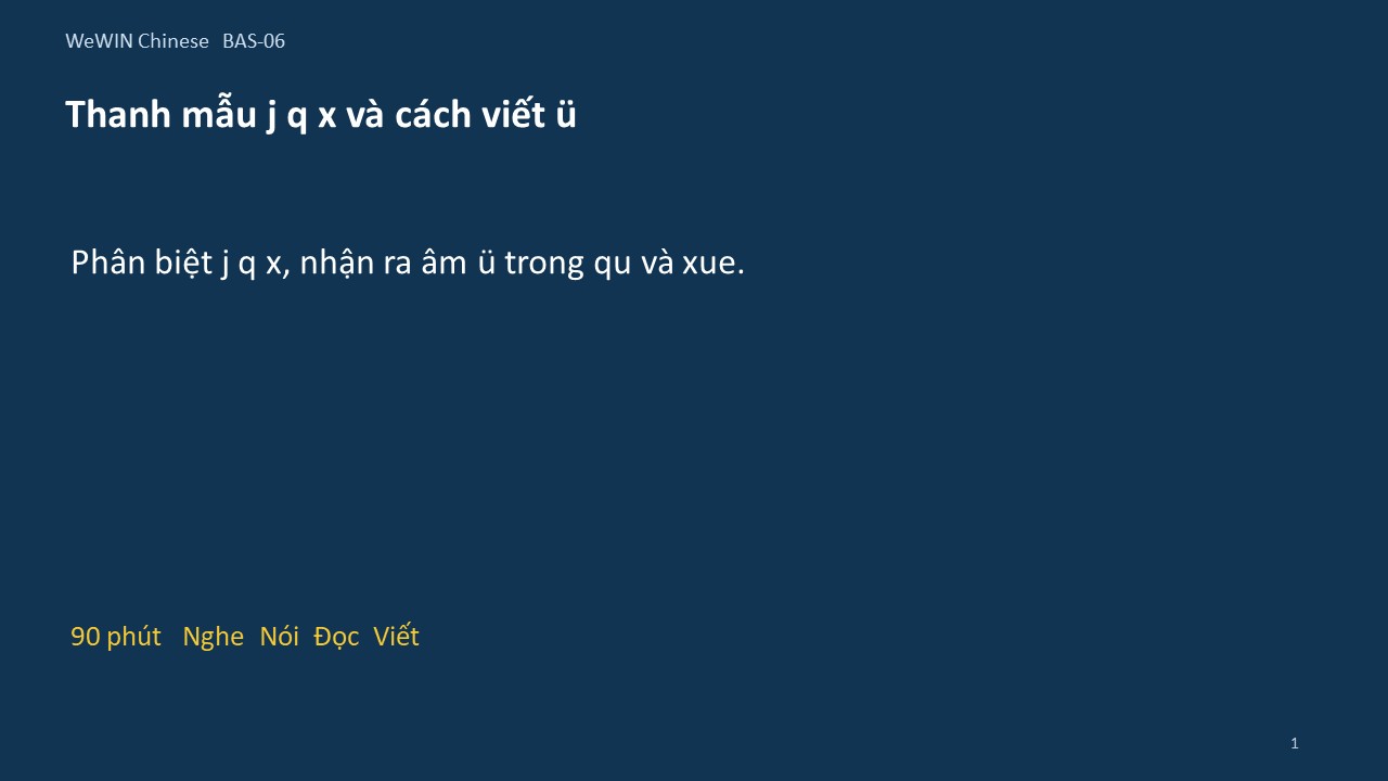 Slide 1/14 · Thanh mẫu j q x và cách viết ü