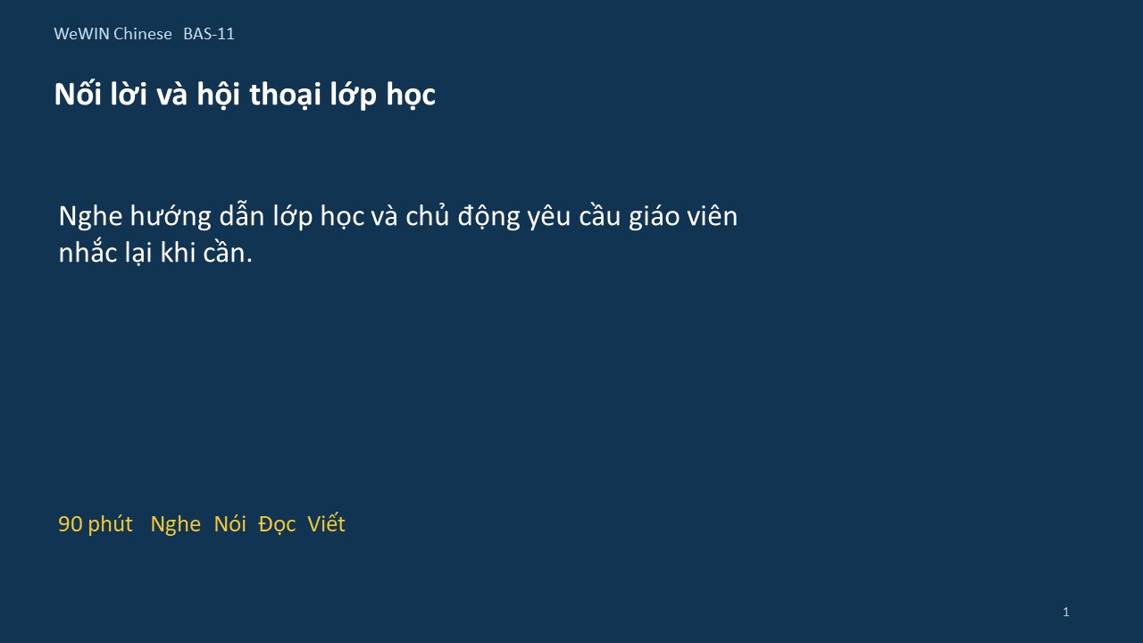 Slide 1/14 · Nối lời và hội thoại lớp học