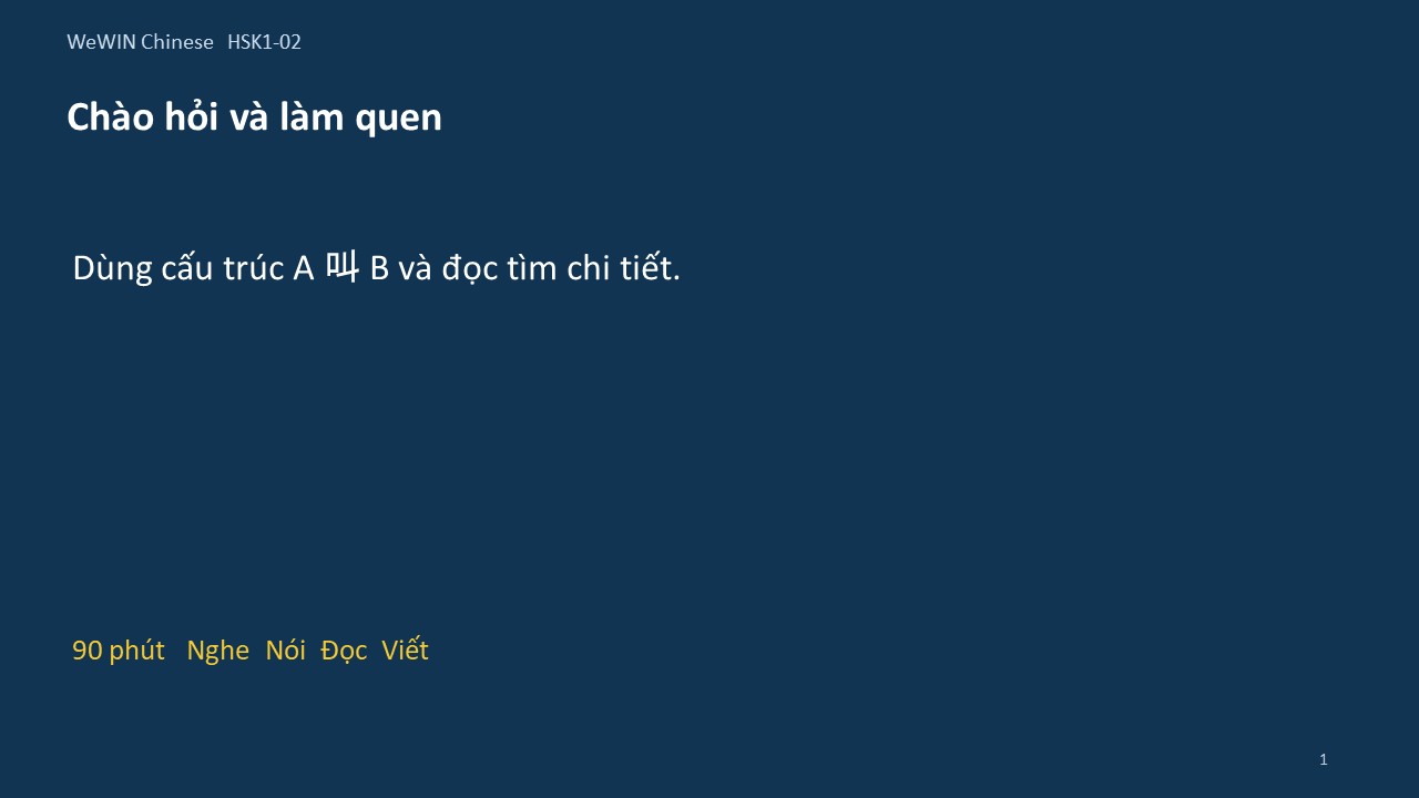 Slide 1/14 · Chào hỏi và làm quen Cấu trúc và đọc