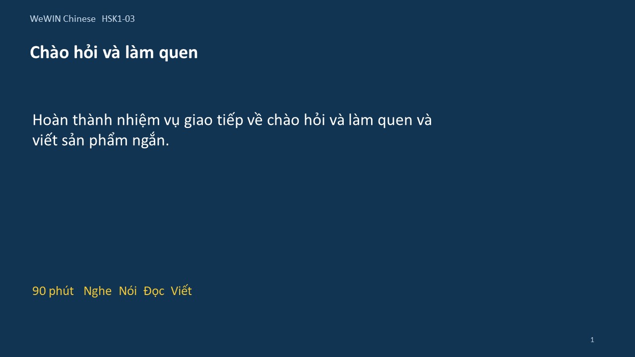 Slide 1/14 · Chào hỏi và làm quen Giao tiếp và vận dụng
