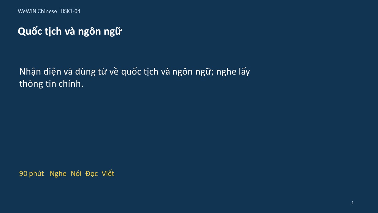 Slide 1/14 · Quốc tịch và ngôn ngữ Từ vựng và nghe