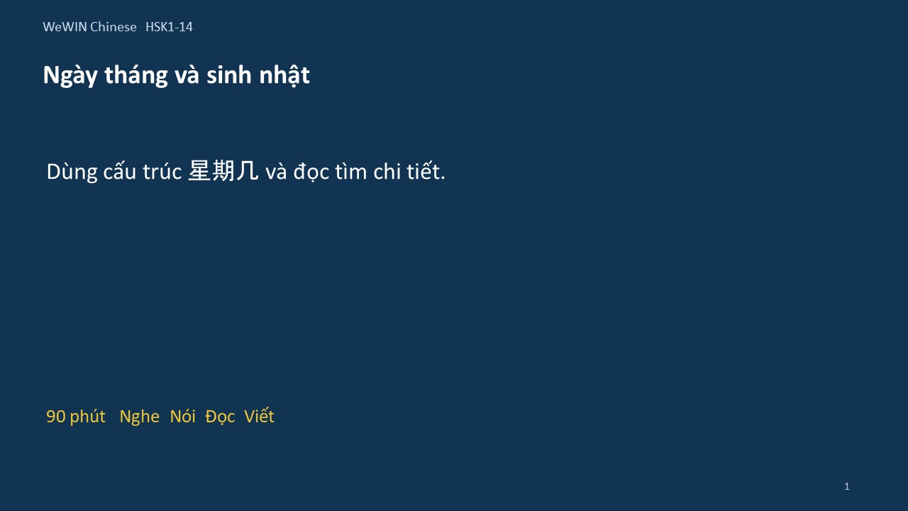 Slide 1/14 · Ngày tháng và sinh nhật Cấu trúc và đọc