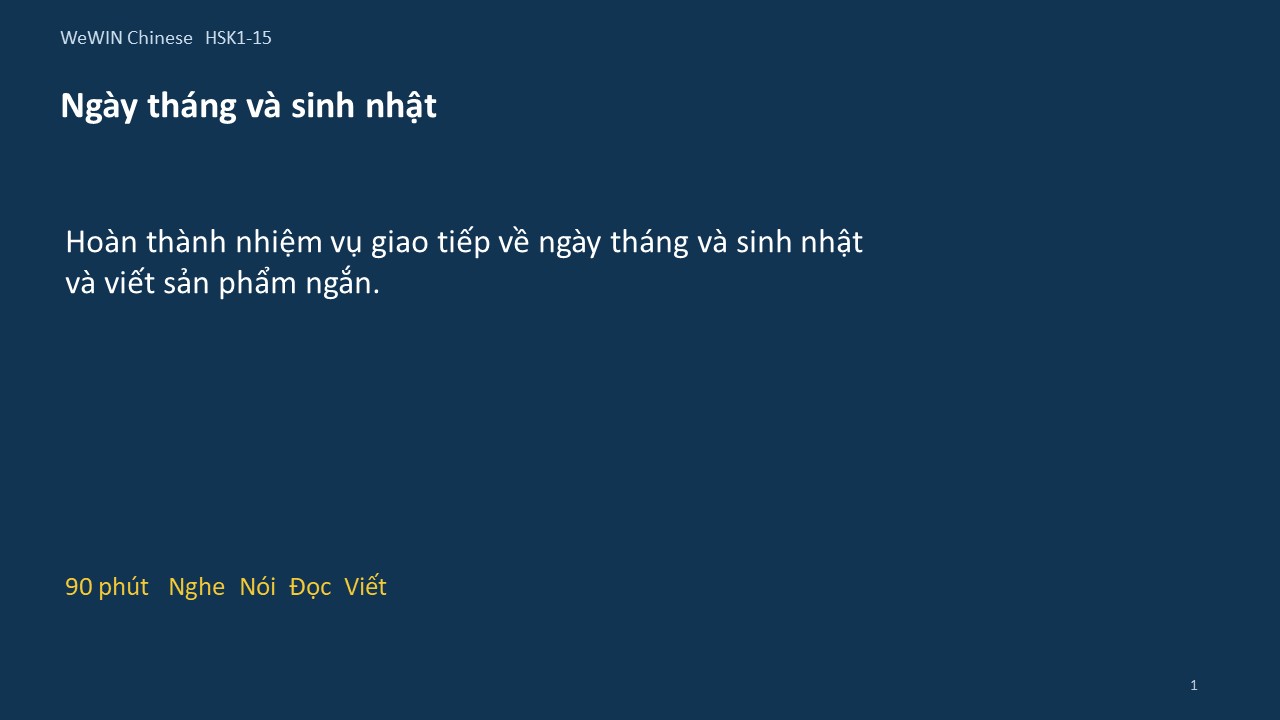 Slide 1/14 · Ngày tháng và sinh nhật Giao tiếp và vận dụng