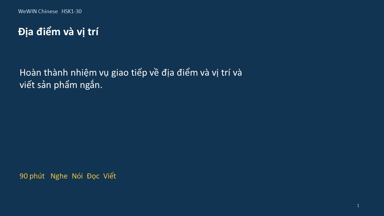 Slide 1/14 · Địa điểm và vị trí Giao tiếp và vận dụng