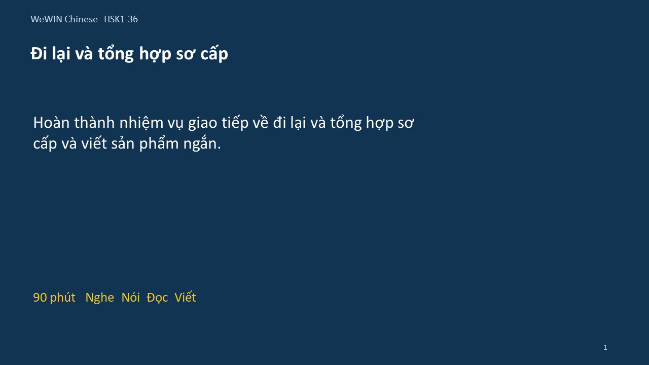 Slide 1/14 · Đi lại và tổng hợp sơ cấp Giao tiếp và vận dụng