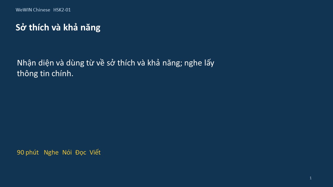 Slide 1/14 · Sở thích và khả năng Từ vựng và nghe