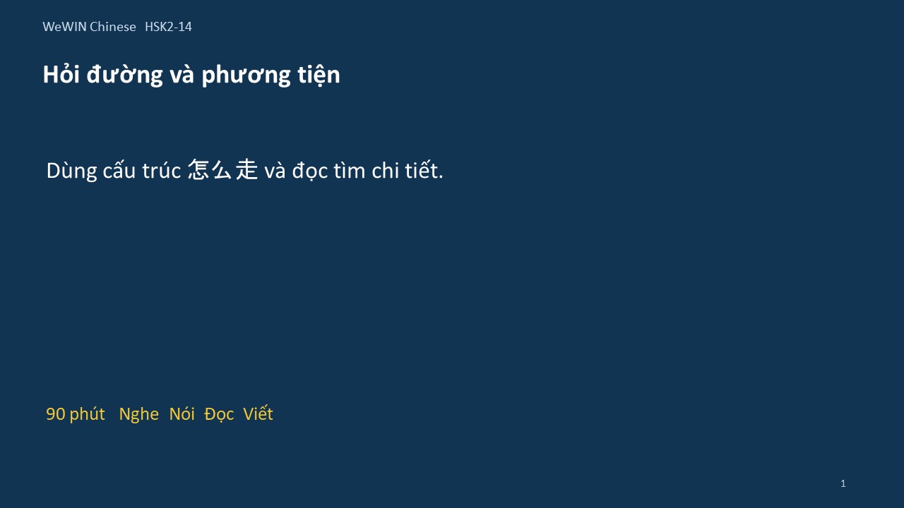 Slide 1/14 · Hỏi đường và phương tiện Cấu trúc và đọc