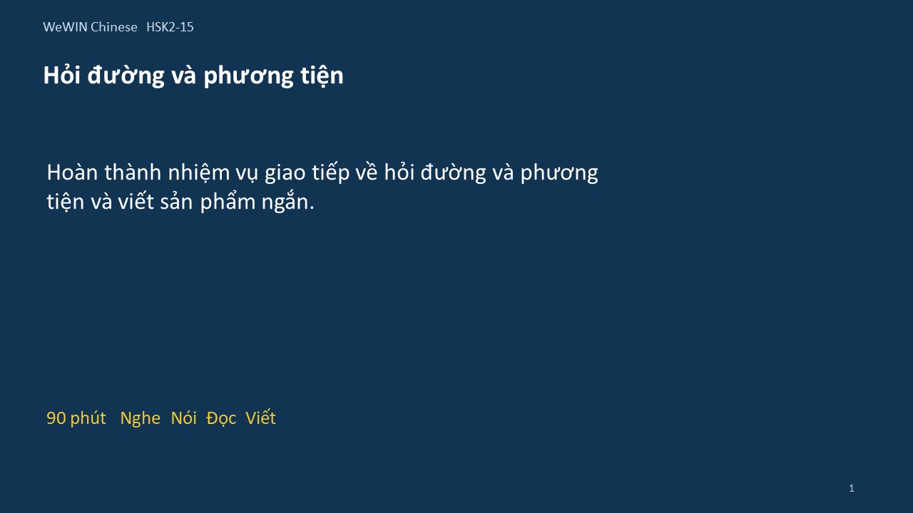 Slide 1/14 · Hỏi đường và phương tiện Giao tiếp và vận dụng