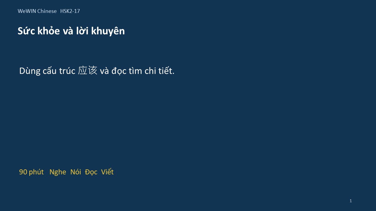 Slide 1/14 · Sức khỏe và lời khuyên Cấu trúc và đọc