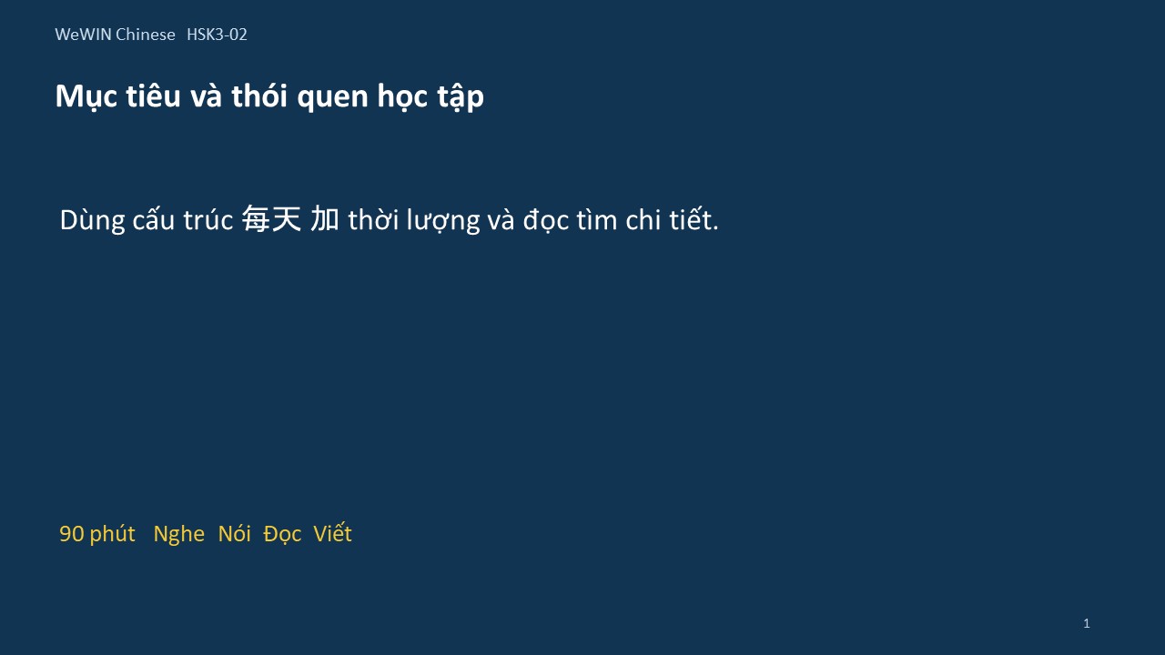 Slide 1/14 · Mục tiêu và thói quen học tập Cấu trúc và đọc