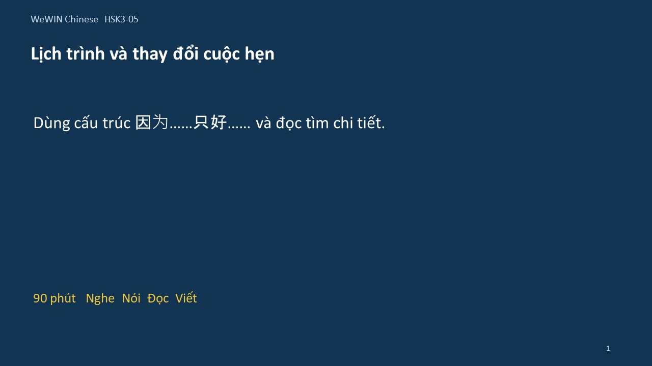 Slide 1/14 · Lịch trình và thay đổi cuộc hẹn Cấu trúc và đọc