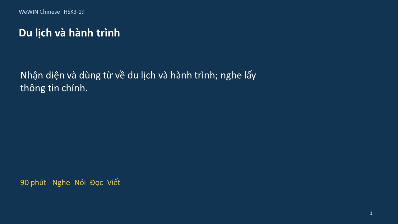 Slide 1/14 · Du lịch và hành trình Từ vựng và nghe