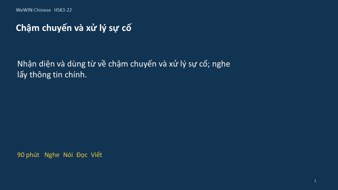 Slide 1/14 · Chậm chuyến và xử lý sự cố Từ vựng và nghe