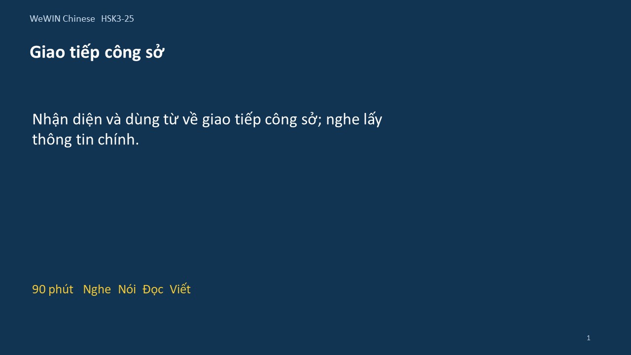 Slide 1/14 · Giao tiếp công sở Từ vựng và nghe
