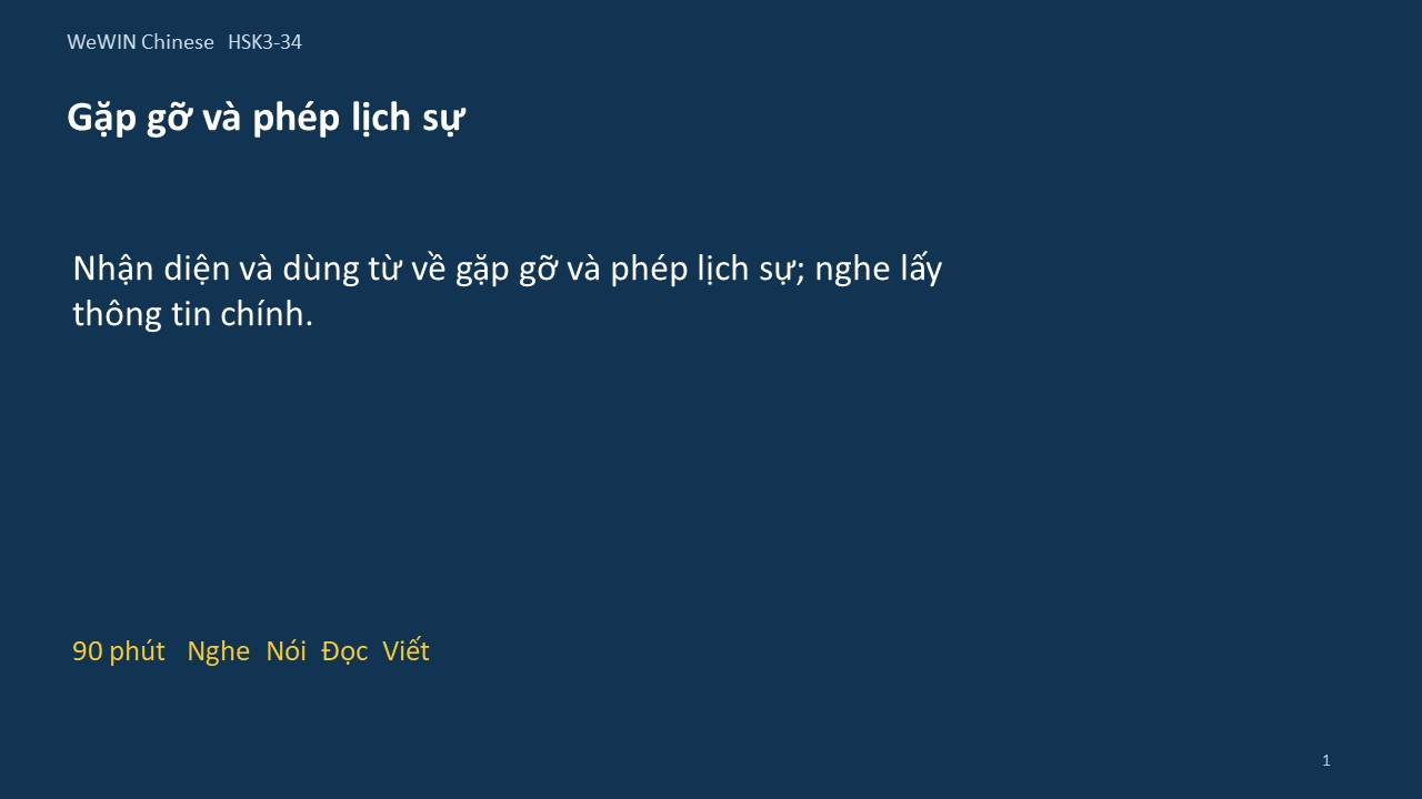 Slide 1/14 · Gặp gỡ và phép lịch sự Từ vựng và nghe