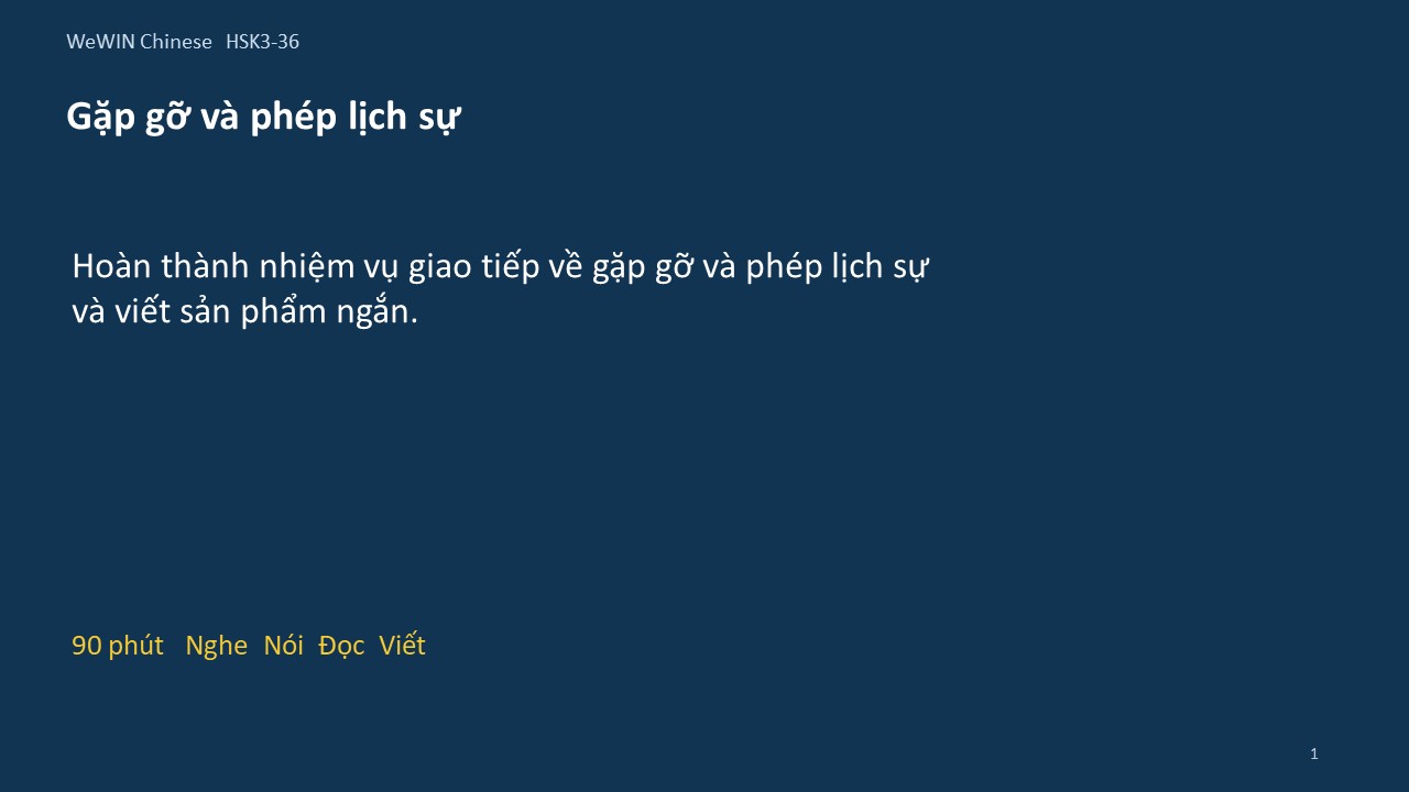 Slide 1/14 · Gặp gỡ và phép lịch sự Giao tiếp và vận dụng