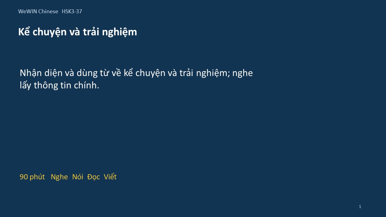 Slide 1/14 · Kể chuyện và trải nghiệm Từ vựng và nghe