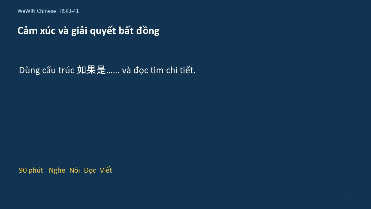 Slide 1/14 · Cảm xúc và giải quyết bất đồng Cấu trúc và đọc