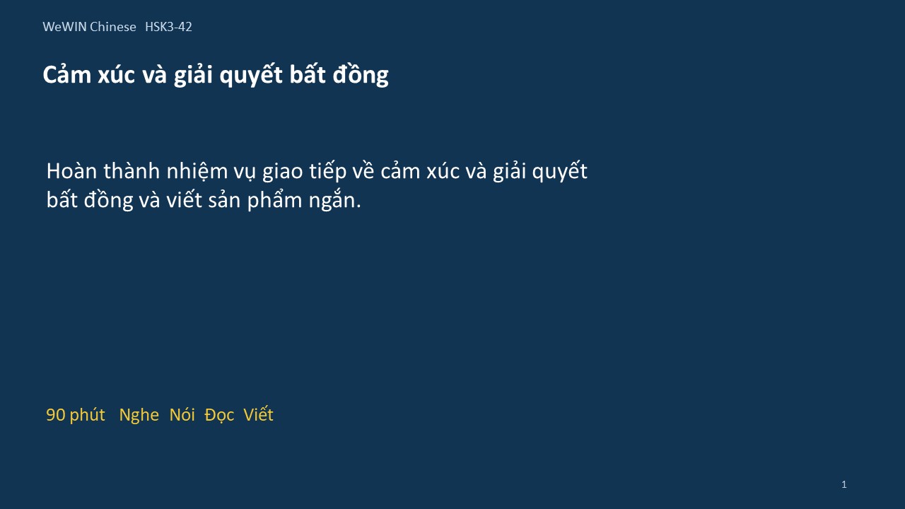 Slide 1/14 · Cảm xúc và giải quyết bất đồng Giao tiếp và vận dụng