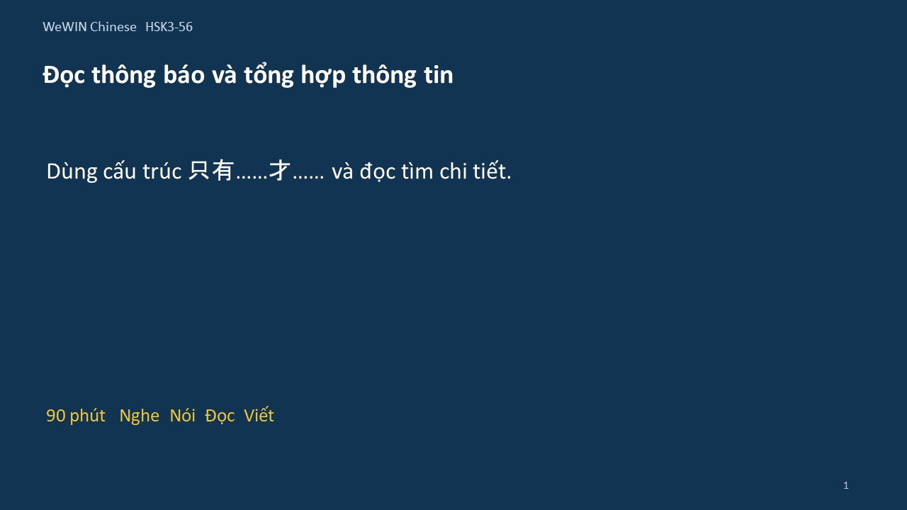 Slide 1/14 · Đọc thông báo và tổng hợp thông tin Cấu trúc và đọc