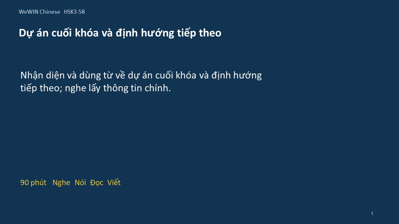 Slide 1/14 · Dự án cuối khóa và định hướng tiếp theo Từ vựng và nghe