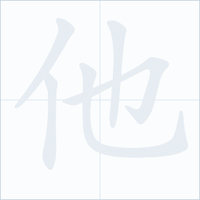 Thứ tự nét chữ 他