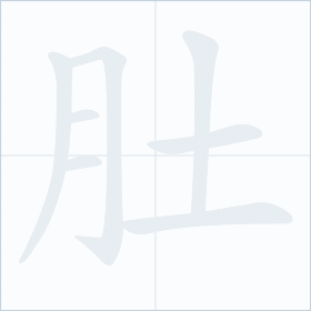 Thứ tự nét chữ 肚