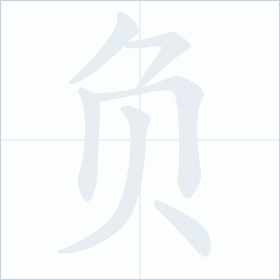 Thứ tự nét chữ 负